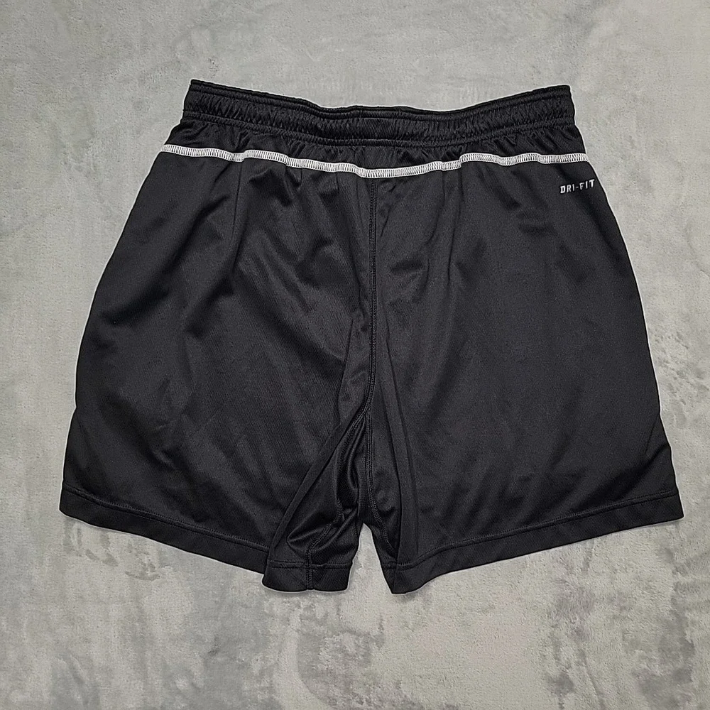 Nike Soccer Shorts Men Large Black Dri-Fit Athletic Gym Training Running Retro